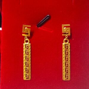 18k Real Saudi Gold Dangling Earrings